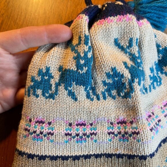 Mustash Hats 100% Wool Knit Nordic Beanie Tassel Alpine Ski Outdoors Fair Isle - Picture 2 of 9